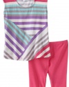 Splendid Littles Baby-girls Infant Tropical Stripe Top And Legging Set, Luau, 12-18 Months