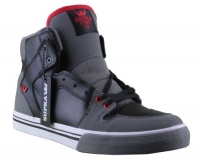 Supra Vaider Youth Kids Boys Size 3 Gray Leather Sneakers Shoes