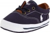 Ralph Lauren Layette Vaughn Crib Shoe (Infant/Toddler) Soft Sole,Navy Canvas 2,3 M US Infant