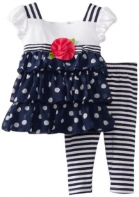 Sweet Heart Rose Baby-girls Infant Nautical Legging Set, Navy/White, 18 Months