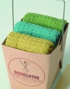 Now Designs Set of 3 Waffle Weave Dish Cloths, Turquoise Series