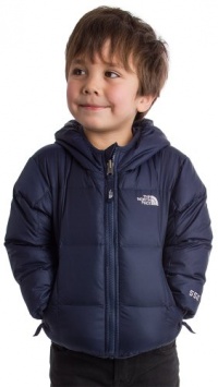 The North Face Reversible Down Moondoggy Jacket Deep Water Blue 3T -Kids