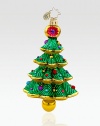 A jeweled miniature tree in exquisite, mouthblown European glass.Mouthblown, handpainted glass 5½ high Made in Poland