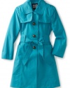 Rothschild Girls 7-16 Solid Trench Coat, Aqua, 16