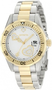 Invicta Women's 12287 Pro Diver Silver Heart Dial Two Tone Stainless Steel Watch