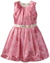 Hartstrings 2-6X Toddler Medallion Lace Print Charmeuse Dress, Very Berry, 2T