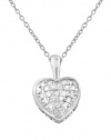 Effy Jewlery 14K White Gold Diamond Heart Pendant, .18 TCW