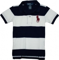 Polo Ralph Lauren Baby Boy's Striped Big Pony Polo (24 Month, Cream)