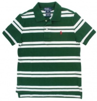 Polo Ralph Lauren Boys Striped Mesh Pony Logo Polo Shirt - 3/3T - Green/White