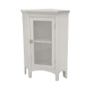 Elegant Home Fashions Madison Avenue Collection Shelved Corner Floor Cabinet, White