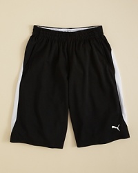 PUMA's full-throttle athletic shorts bring rugged, sporty style to his active wardrobe.