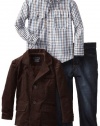 Kenneth Cole Boys 2-7 Toddler Blazer with Shirt and Jean, Brown, 3T