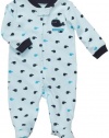 Carters Whale Great Catch Zip Up Sleep & Play BLUE 3 Mo