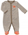 Carter's Terry Snap - Brown White Sripe Tiger-9M