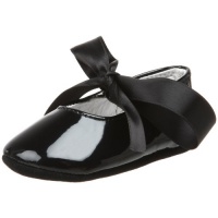 Ralph Lauren Layette Briley Ballet Crib Shoe (Infant/Toddler),Black Patent,4 M US Infant