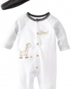 Little Me Baby-boys Newborn Safari Club Footie, White, New Born