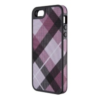 Speck Products FabShell Fabric-Covered Case for iPhone 5 - Retail Packaging - MegaPlaid Mulberry/Black