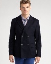 A much-appreciated addition to any outerwear collection, this double-breasted peacoat is crafted in a blend of wool and cashmere for superior winter warmth, topping off your ensemble for a well-tailored, refined finish.Button-frontChest welt, waist flap pocketsRear ventFully linedAbout 29 from shoulder to hem75% wool/20% polyamide/5% cashmereDry cleanImported