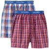 Calvin Klein Underwear Boys 2-7 2 Pack Woven, Plaid, Small/6-7