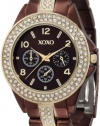 XOXO Women's XO5455 Rhinestone Accent Chocolate Brown Analog Bracelet Watch