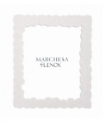 Cherish memories with the fresh and chic Marchesa Rose picture frame. White bone china sculpted with blooms inspired by the designer's couture gowns infuse a room with modern romance. From Marchesa by Lenox.