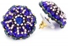 Miguel Ases Blue Quartz and Swarovski Button Earrings