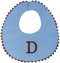 Princess Linens Bon Bon Bib Baby Blue with Brown Trim-D