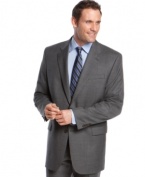 Make your power move with this gray sharkskin blazer from Lauren by Ralph Lauren.