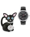 Never lose track of time with this adorable watch set. Includes a small clock in a cat silhouette with a 26mm dial.