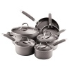 Farberware Enhanced Aluminum Nonstick 10-Piece Cookware Set, Silver