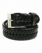 Greg Norman for Tasso Elba Mens Braided Leather Belt