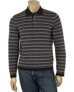 Michael Kors Mens Wool Charcoal Polo Sweater M 50