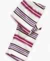 Horizontal colorful stripes with bands of hearts beautify these leggings by First Impressions.