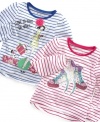 A sweet blend of stripes and glitter. Brighten up her wardrobe with So Jenni's graphic tees.