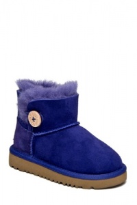 UGG Australia Girl's Mini Bailey Button 11,BLUEBERRY