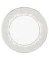 The essential salad plate finely crafted in elegant bone china with a delicate floral design with textured white beads finished with stunning platinum trim to complete the perfect table setting. Perfect for serving salads, appetizers or desserts. From the Lenox dinnerware collection.