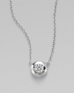 From the Silver Rain Collection. A fiery, faceted diamond is bezel set in sterling silver, adding extraordinary sparkle to a box chain.Diamond, .17 tcw Sterling silver About 18 Lobster clasp closure Imported