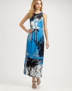 A fascinating, abstract print lends whimsical charm to this maxi dress with a waist-accentuating, self-tie belt.Round neckSleevelessAllover printSelf-tie beltSide slitsConcealed back zipperAbout 43 from natural waistViscoseDry cleanImported Model shown is 5'10½ (179cm) wearing US size Small. 