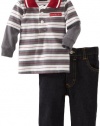 Calvin Klein Boys 2-7 Polo Top with Jean, Assorted, 2T