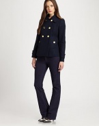 An irresistibly modern take on the beloved peacoat, this cropped design features resplendent buttons and convenient flap pockets.Double-breasted designLong sleevesButton closureFlap pocketsPrincess seamsButton-tab detail on sleeves and back waistFully linedAbout 24 from shoulder to hem70% wool/30% nylonDry cleanImported Model shown is 5'9½ (176cm) wearing US size 4. 