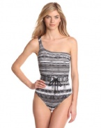 Calvin Klein Women's Wave One Shoulder 1 Piece