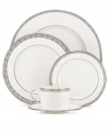 Perfectly polished in dishwasher-safe bone china, the Lenox Embraceable oval platter combines an ornate chain motif with platinum trim for a look of chic sophistication. (Clearance)