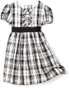 Hartstrings Baby-Girls Infant Plaid Shantung Dress, Black Plaid, 24 Months