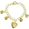 Hearts Charm Bracelet In Gold