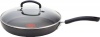 T-fal E9189764 Ultimate Nonstick Thermo-Spot Heat Indicator Dishwasher Safe 10-Inch Deep Saute Pan / Fry Pan with Glass Lid Cookware, Gray