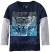 Calvin Klein Boys 2-7 Street Art Slider, Blue, 7