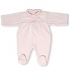 Leveret Velour Footed One Piece Coverall Romper (3-18 Months) (3 Months, Light Pink)