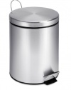 Honey-Can-Do TRS-01449 Round Stainless Steel Step-Lift Lid Garbage Can, 5-Liter