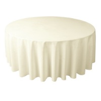 108 in. Round Polyester Tablecloth Ivory