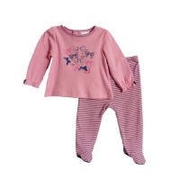 ABSORBA Baby-Girls Newborn Bow 2 Piece Footed Pant Set